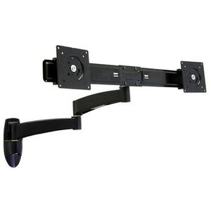 New Ergotron 45-231-200 Dual Monitor Arm Wall‎ Mount Black